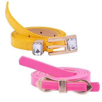 " Yellow And Pink Color" Belt Combo For Womens 1