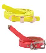 " Yellow And Red Color" Belt Combo For Womens