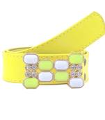 " Yellow Color" Belt Combo For Womens