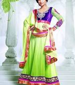 Glamour SHILPA SHETTY Light Green Long ANARKALI SUIT