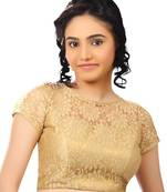 Gold rasal net designer blouse fabric