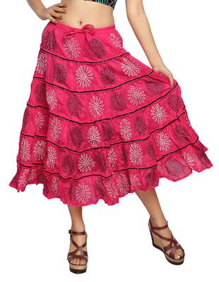 Light pink cotton printed skirts 1