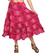 Light pink cotton printed skirts