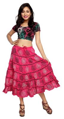 Light pink cotton printed skirts 2
