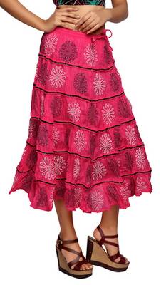 Light pink cotton printed skirts 3