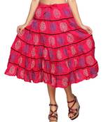 Pink cotton printed skirts