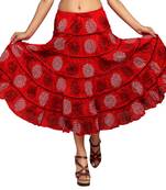 Red cotton printed skirts