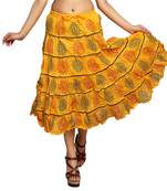 Yellow cotton printed skirts