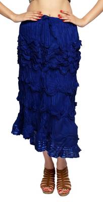 Blue cotton plain skirts 1