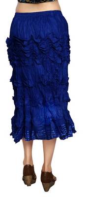 Blue cotton plain skirts 4