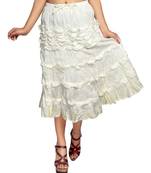 Off white cotton plain skirts