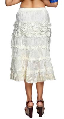 Off white cotton plain skirts 4