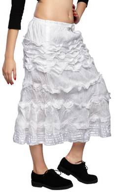 White cotton plain skirts 3