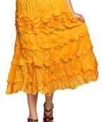 Yellow cotton plain skirts