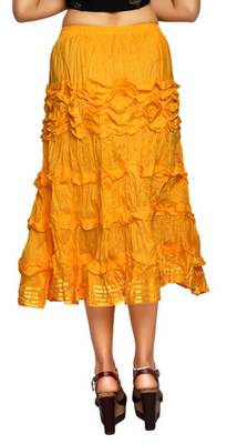Yellow cotton plain skirts 4