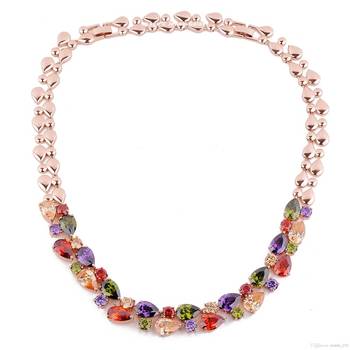 Multicolor cubic zirconia necklaces 1