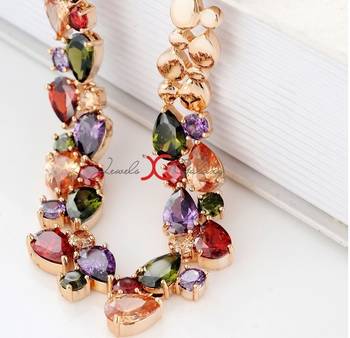 Multicolor cubic zirconia necklaces 2