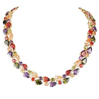 Multicolor cubic zirconia necklaces 1