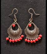 Oxidized Royal Silver Detailed Carved Dangler Earrings