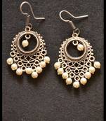 Oxidized Royal Silver Detailed Carved Dangler Earrings