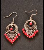 Oxidized Royal Silver Detailed Carved Dangler Earrings
