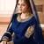 Blue BANGLORY SILK embroidered semi stitched salwar with dupatta