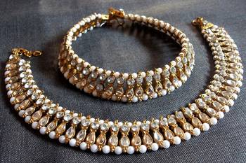 Double line kundan anklet 1