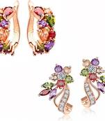 Multicolor cubic zirconia earrings