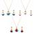 Multicolor cubic zirconia pendants