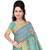 Green plain cotton silk saree with blouse