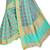 Green plain cotton silk saree with blouse
