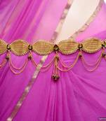 Antique Golden Stone Studded Traditional Jaali Work Waist Belt/Vaddanam(Multi) Pcwb5058