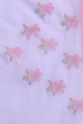 Purple Embroidered Cotton Saree With Blouse 3