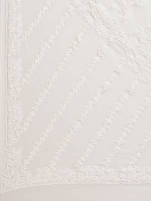 ADA White Hand Embroidered Lucknow Chikankari Women Georgette Saree With Blouse - A129607 4