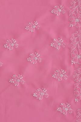 Pink Embroidered Georgette Saree With Blouse 3