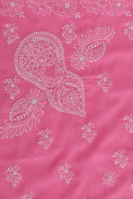 Pink Embroidered Georgette Saree With Blouse 4