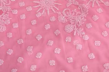 Pink Embroidered Georgette Saree With Blouse 3