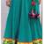 Cotton long skirt with folk peacock and circle leaves borders
