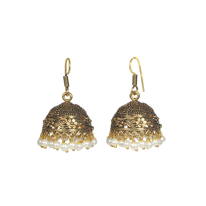 Gold metallic jhumkas