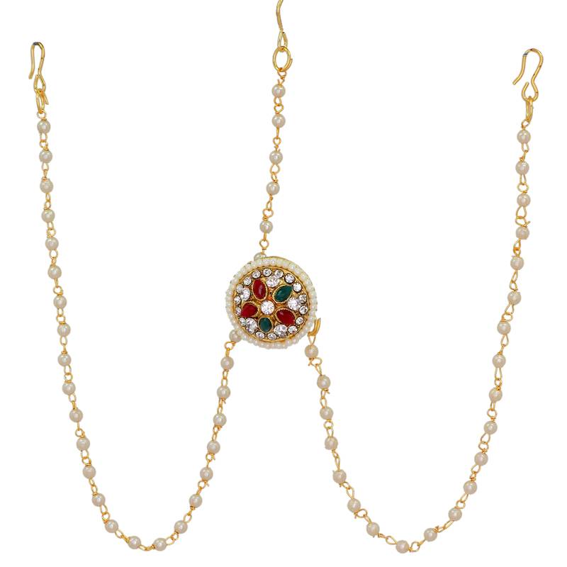 Three Line Designer Handmade Artificial Kundan Work Maang Tikka
