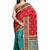 Multicolor embroidered silk saree with blouse