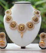 Black color stone nayantara necklace set