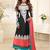 Black Georgette Semi Stitched Long Anarkali Suit By Fabfiza