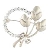 Silver Colour Round Shape Brooch for Men and Women