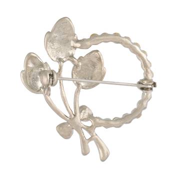 Silver Colour Round Shape Brooch for Men and Women 2