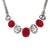 Oxide Silver and Red colour Necklace Set for Girls and Women