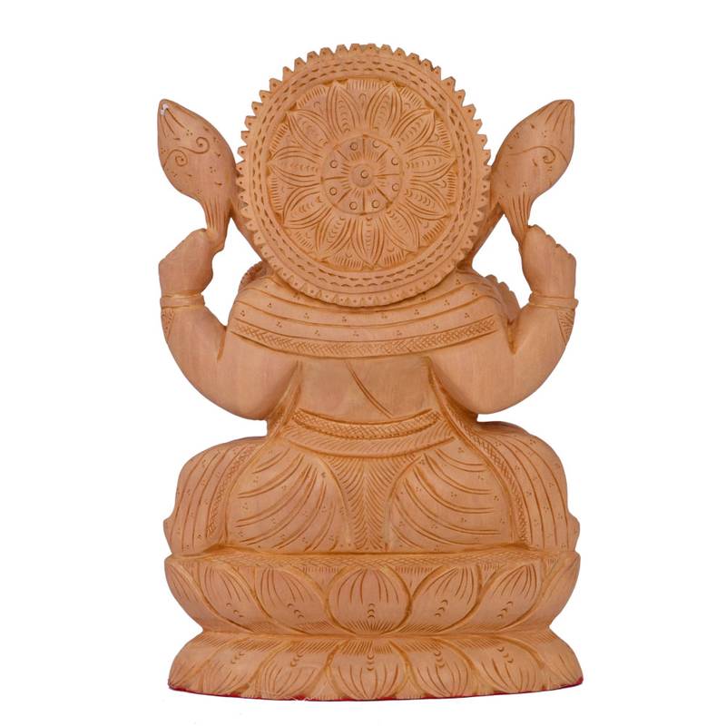 Wooden Ganesh Statue Lord Ganesha Wood Sculpture Elephant Hindu Deity