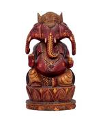 Handmade Meena Work Three Heads God Of Good Luck Ganesh Statue Idol