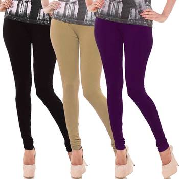 Multicolor Churidar Komal 3Pc Cotton Leggings 1