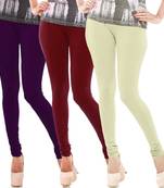 Multicolor Churidar Komal 3Pc Cotton Leggings